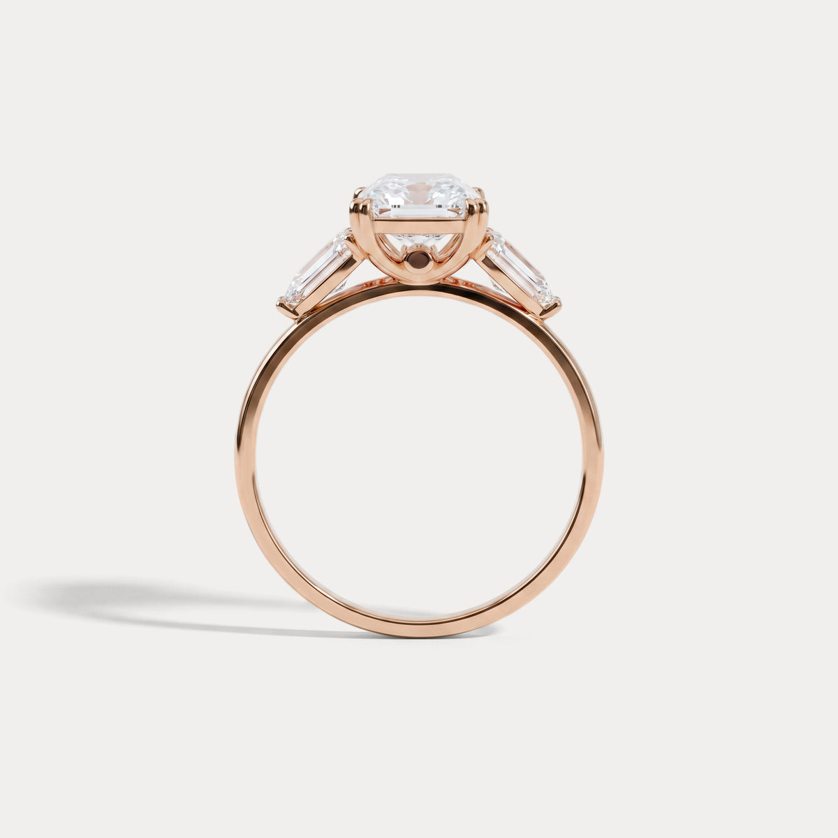 Dahlia丨2CT Radiant Cut Lab Diamond Three Stone Engagement Ring In 14K Solid Gold/Platinum - Rings