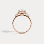 Dahlia丨2CT Radiant Cut Lab Diamond Three Stone Engagement Ring In 14K Solid Gold/Platinum - Rings