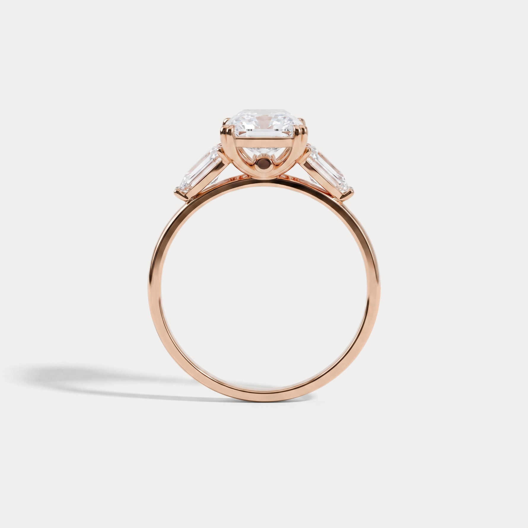 Dahlia丨2CT Radiant Cut Lab Diamond Three Stone Engagement Ring In 14K Solid Gold/Platinum - Rings