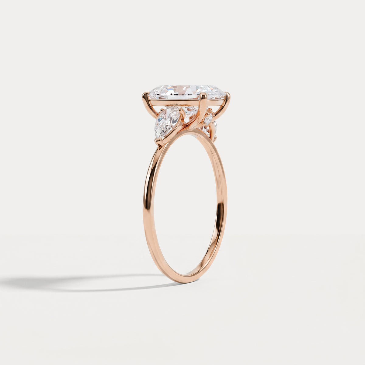 Dahlia丨2CT Radiant Cut Lab Diamond Three Stone Engagement Ring In 14K Solid Gold/Platinum - Rings