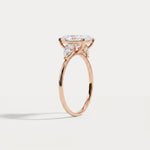 Dahlia丨2CT Radiant Cut Lab Diamond Three Stone Engagement Ring In 14K Solid Gold/Platinum - Rings