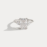 Dahlia丨2CT Radiant Cut Lab Diamond Three Stone Engagement Ring In 14K Solid Gold/Platinum - Rings