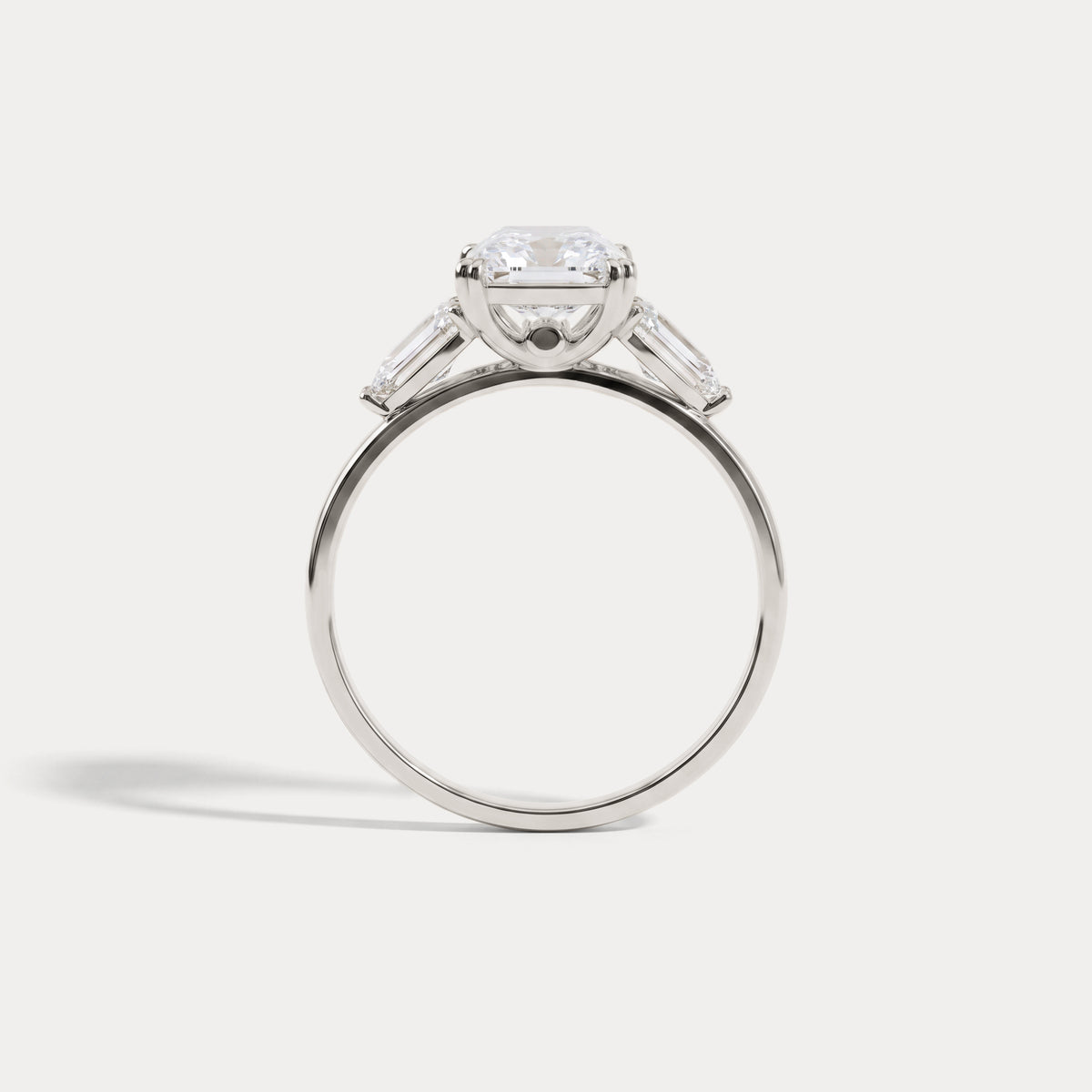 Dahlia丨2CT Radiant Cut Lab Diamond Three Stone Engagement Ring In 14K Solid Gold/Platinum - Rings