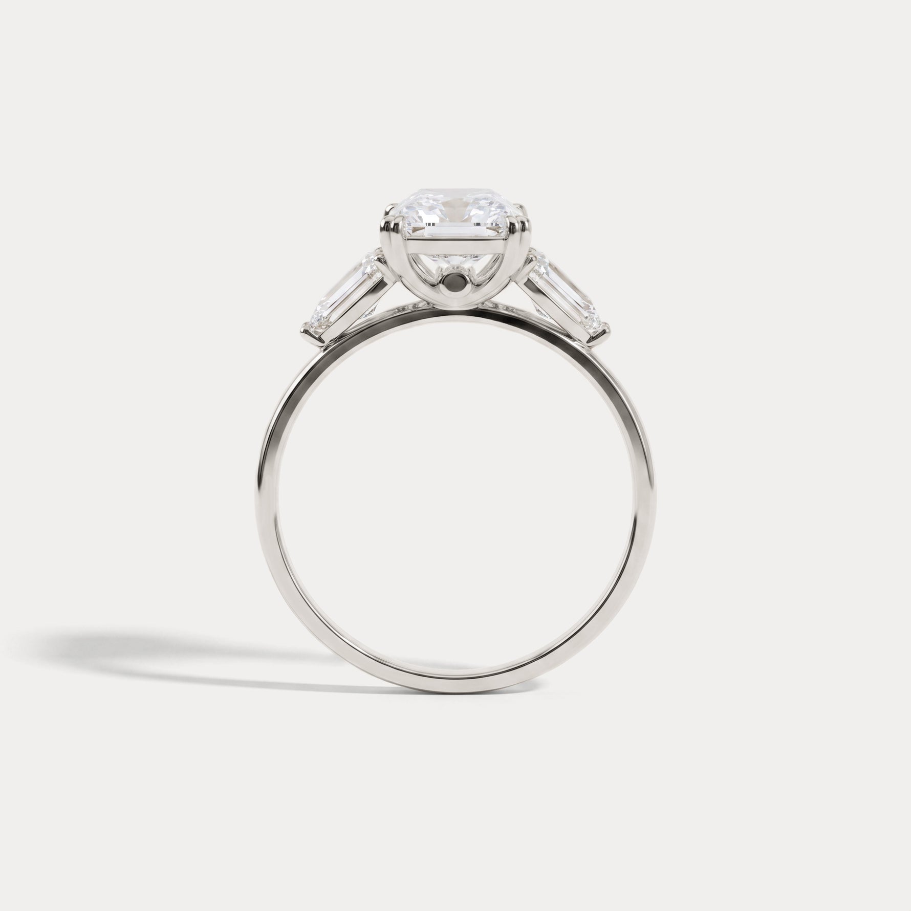 Dahlia丨2CT Radiant Cut Lab Diamond Three Stone Engagement Ring In 14K Solid Gold/Platinum - Rings
