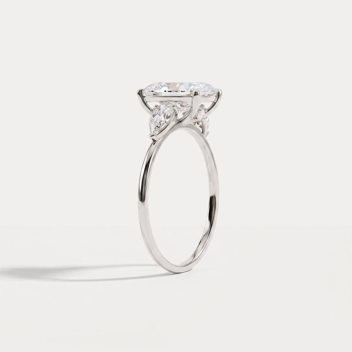 Dahlia丨2CT Radiant Cut Lab Diamond Three Stone Engagement Ring In 14K Solid Gold/Platinum - Rings