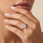 Dahlia丨2CT Radiant Cut Lab Diamond Three Stone Engagement Ring In 14K Solid Gold/Platinum - Rings