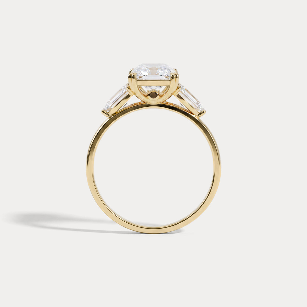 Dahlia丨2CT Radiant Cut Lab Diamond Three Stone Engagement Ring In 14K Solid Gold/Platinum - Rings