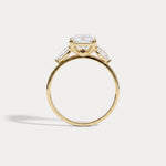 Dahlia丨2CT Radiant Cut Lab Diamond Three Stone Engagement Ring In 14K Solid Gold/Platinum - Rings