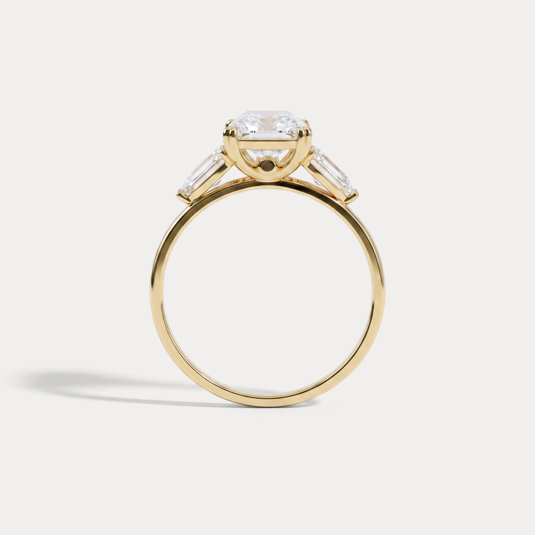 Dahlia丨2CT Radiant Cut Lab Diamond Three Stone Engagement Ring In 14K Solid Gold/Platinum - Rings