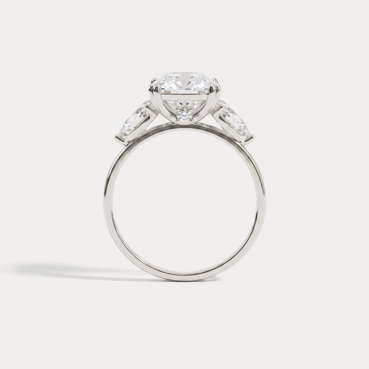 Dahlia丨3CT Radiant Cut Lab Diamond Three Stone Engagement Ring In 14K Solid Gold/Platinum - Rings