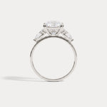 Dahlia丨3CT Radiant Cut Lab Diamond Three Stone Engagement Ring In 14K Solid Gold/Platinum - Rings