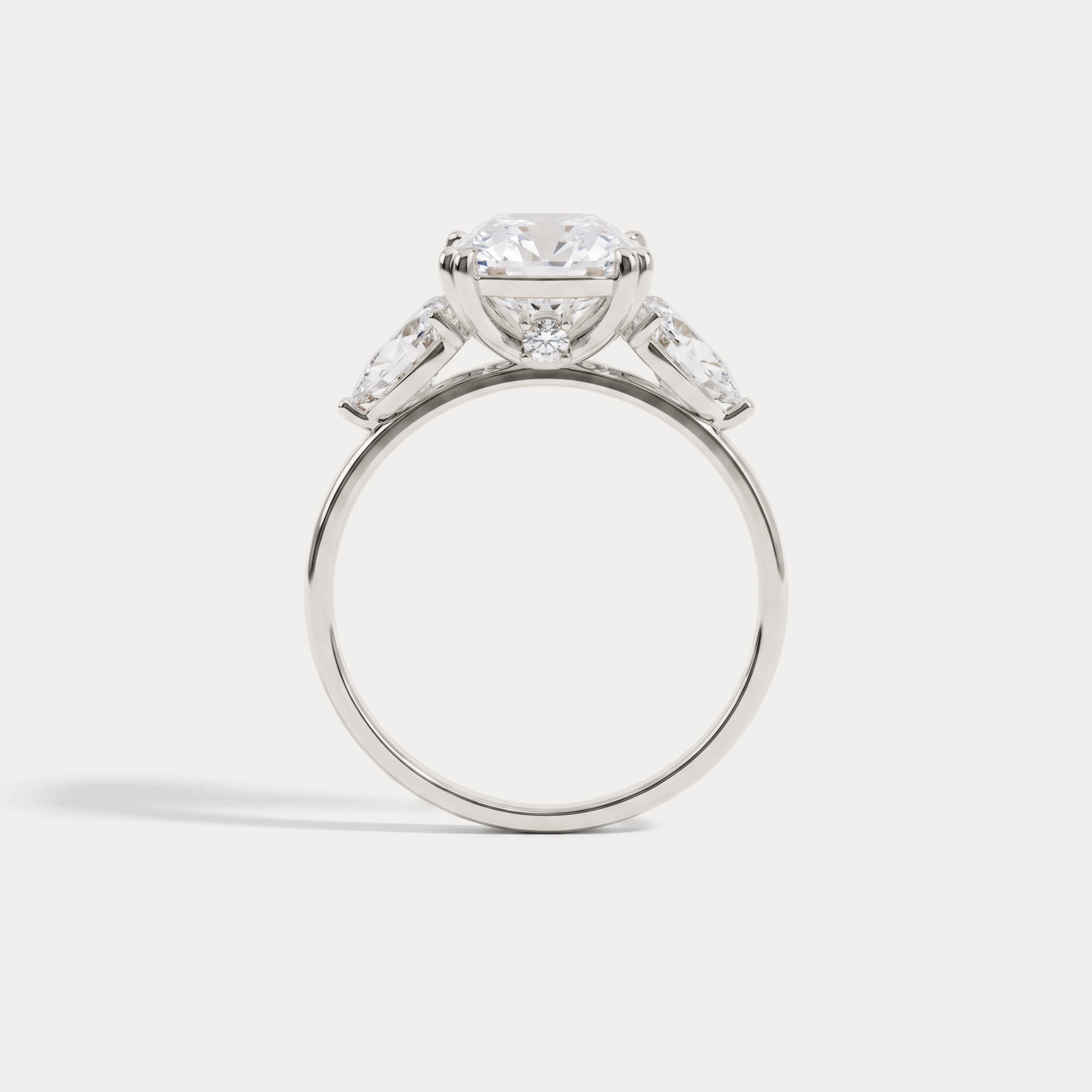 Dahlia丨3CT Radiant Cut Lab Diamond Three Stone Engagement Ring In 14K Solid Gold/Platinum - Rings