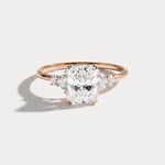 Serene丨1CT Radiant Cut Lab Diamond Side Stone Engagement Ring - Rings