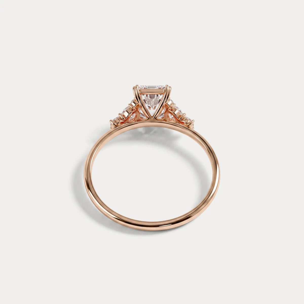 Serene丨1CT Radiant Cut Lab Diamond Side Stone Engagement Ring - Rings