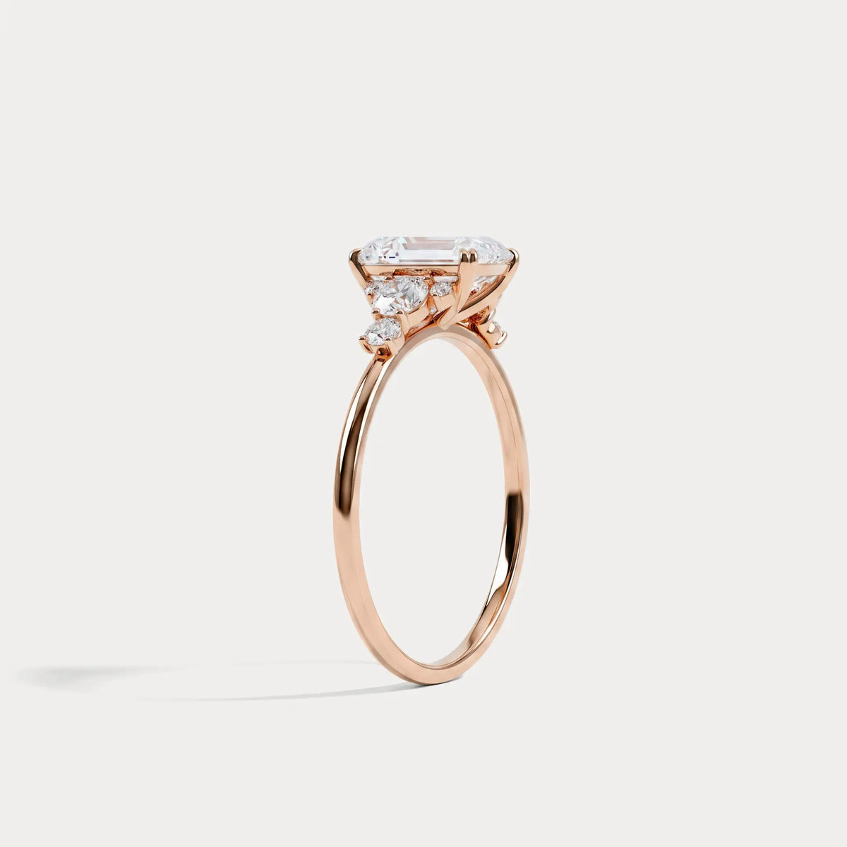 Serene丨1CT Radiant Cut Lab Diamond Side Stone Engagement Ring - Rings
