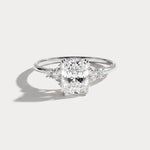 Serene丨1CT Radiant Cut Lab Diamond Side Stone Engagement Ring - Rings