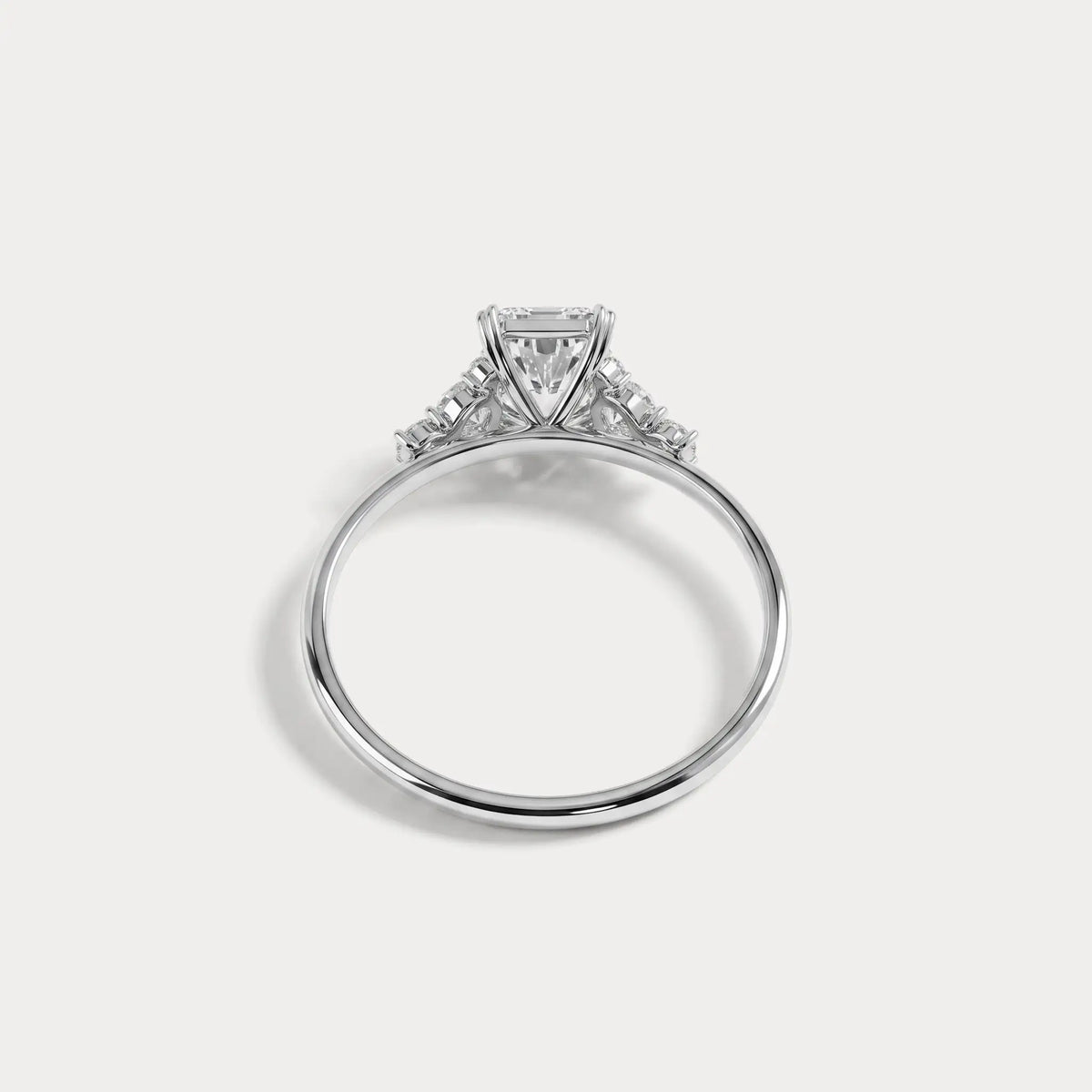 Serene丨1CT Radiant Cut Lab Diamond Side Stone Engagement Ring - Rings