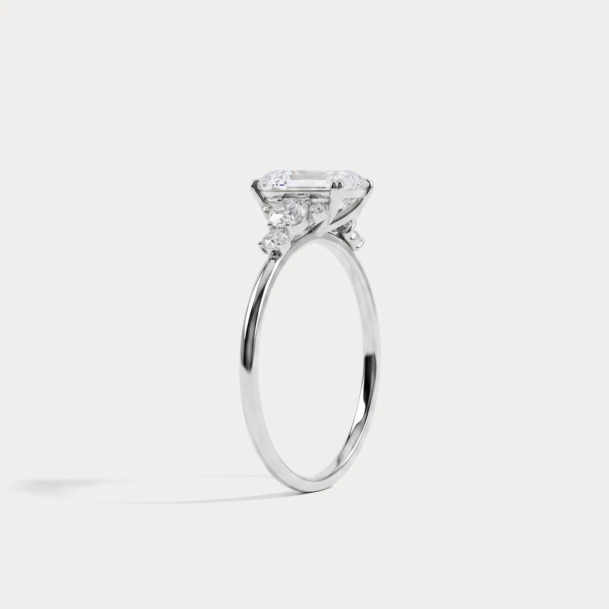 Serene丨1CT Radiant Cut Lab Diamond Side Stone Engagement Ring - Rings