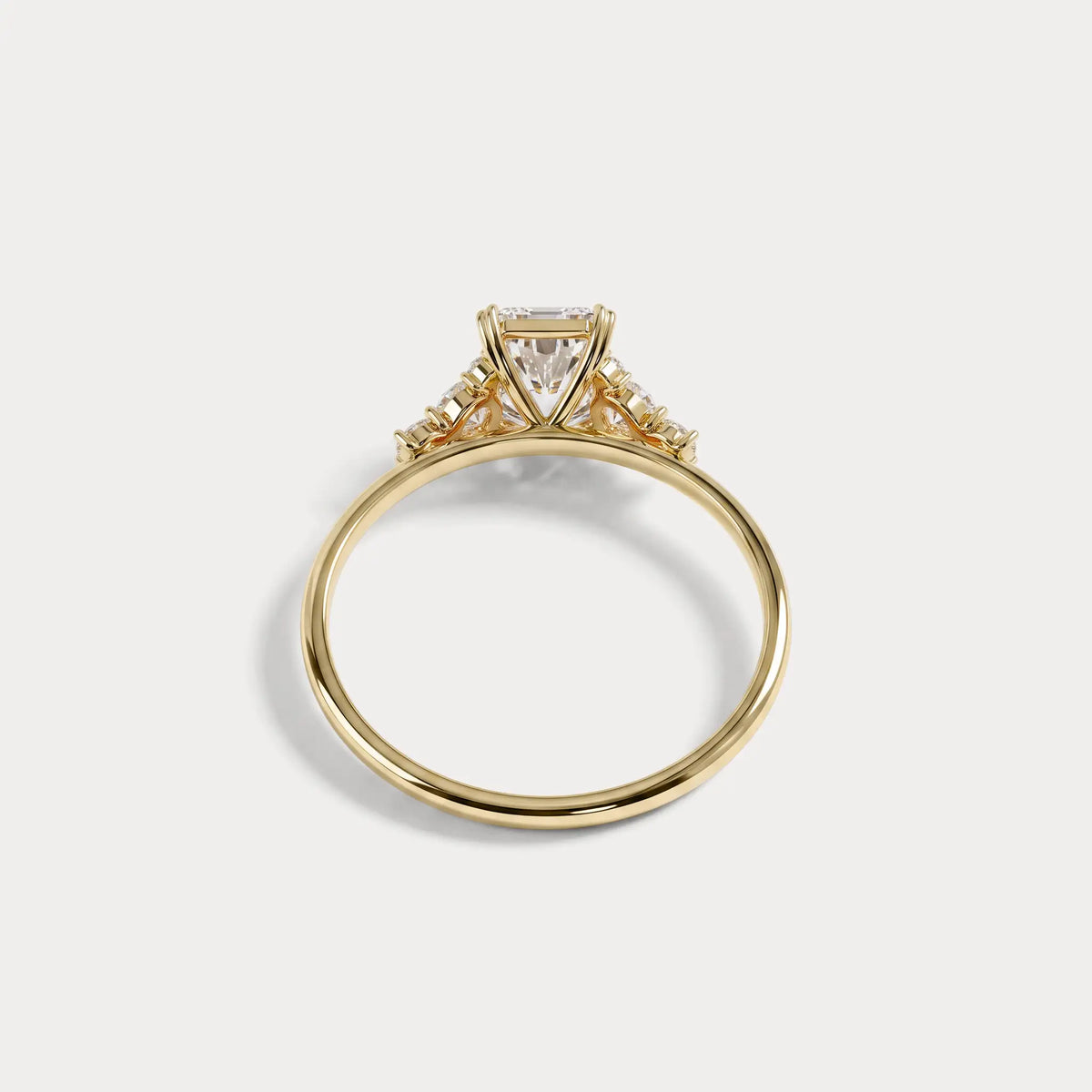 Serene丨1CT Radiant Cut Lab Diamond Side Stone Engagement Ring - Rings