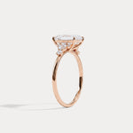Serene丨2CT Radiant Cut Lab Diamond Side Stone Engagement Ring - Rings