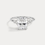Serene丨2CT Radiant Cut Lab Diamond Side Stone Engagement Ring - Rings