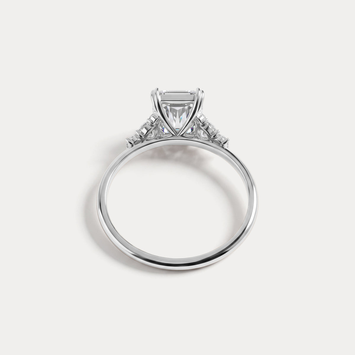 Serene丨2CT Radiant Cut Lab Diamond Side Stone Engagement Ring - Rings