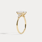 Serene丨2CT Radiant Cut Lab Diamond Side Stone Engagement Ring - Rings