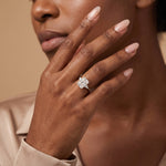 Serene丨3CT Radiant Cut Lab Diamond Side Stone Engagement Ring - Rings
