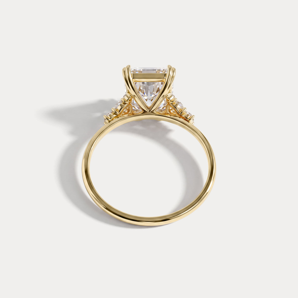 Serene丨3CT Radiant Cut Lab Diamond Side Stone Engagement Ring - Rings