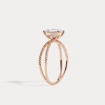 Callie丨1CT Radiant Cut Lab Diamond Milgrain Hidden Halo Engagement Ring - Rings