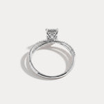 Callie丨1CT Radiant Cut Lab Diamond Milgrain Hidden Halo Engagement Ring - Rings