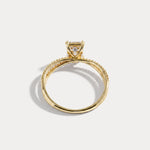 Callie丨1CT Radiant Cut Lab Diamond Milgrain Hidden Halo Engagement Ring - Rings