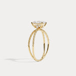 Callie丨1CT Radiant Cut Lab Diamond Milgrain Hidden Halo Engagement Ring - Rings