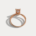 Callie丨2CT Radiant Cut Lab Diamond Milgrain Hidden Halo Engagement Ring - Rings