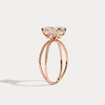 Callie丨2CT Radiant Cut Lab Diamond Milgrain Hidden Halo Engagement Ring - Rings