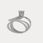 Callie丨2CT Radiant Cut Lab Diamond Milgrain Hidden Halo Engagement Ring - Rings