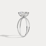 Callie丨2CT Radiant Cut Lab Diamond Milgrain Hidden Halo Engagement Ring - Rings