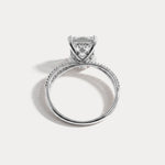 Callie丨3CT Radiant Cut Lab Diamond Milgrain Hidden Halo Engagement Ring - Rings