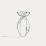 Callie丨3CT Radiant Cut Lab Diamond Milgrain Hidden Halo Engagement Ring - Rings