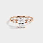 Amira丨1CT Radiant Cut Lab Diamond Twisted Three Stones Engagement Ring - Rings