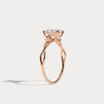 Amira丨1CT Radiant Cut Lab Diamond Twisted Three Stones Engagement Ring - Rings