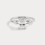 Amira丨1CT Radiant Cut Lab Diamond Twisted Three Stones Engagement Ring - Rings