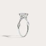 Amira丨1CT Radiant Cut Lab Diamond Twisted Three Stones Engagement Ring - Rings