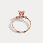 Amira丨2CT Radiant Cut Lab Diamond Twisted Three Stones Engagement Ring - Rings