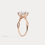 Amira丨2CT Radiant Cut Lab Diamond Twisted Three Stones Engagement Ring - Rings