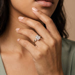 Amira丨2CT Radiant Cut Lab Diamond Twisted Three Stones Engagement Ring - Rings