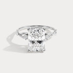Amira丨3CT Radiant Cut Lab Diamond Twisted Three Stones Engagement Ring - Rings