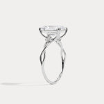 Amira丨3CT Radiant Cut Lab Diamond Twisted Three Stones Engagement Ring - Rings