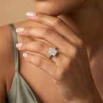 Amira丨3CT Radiant Cut Lab Diamond Twisted Three Stones Engagement Ring - Rings