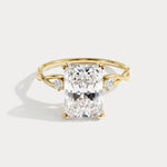 Amira丨3CT Radiant Cut Lab Diamond Twisted Three Stones Engagement Ring - Rings